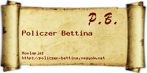 Policzer Bettina névjegykártya